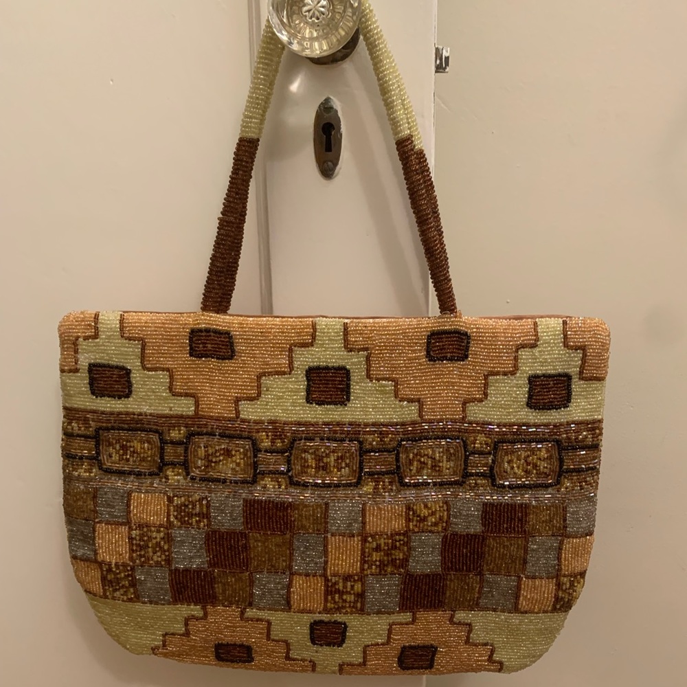 Aztec Geometric Beaded Purse